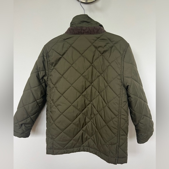 POLO Ralph Lauren Boys Barn Jacket. Size 4. Hunter Green. Brown Corduroy Collar. - Picture 2 of 4